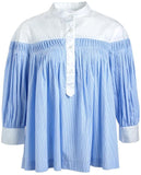Striped Pleated Blouse - DESIGNER INSPIRED FASHIONS