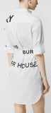 Horseferry Print Cotton Tie-Waist Shirt Dress | DESIGNER INSPIRED FASHIONS