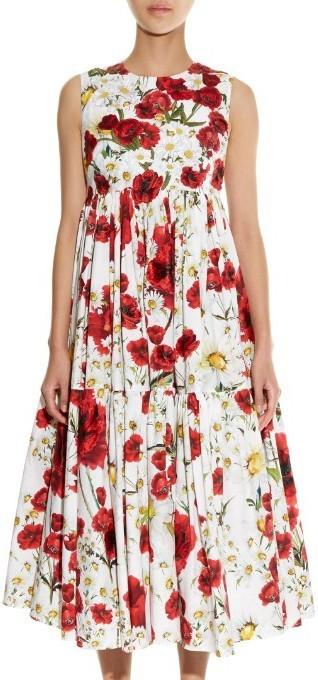 Poppy Print Poplin Dress
