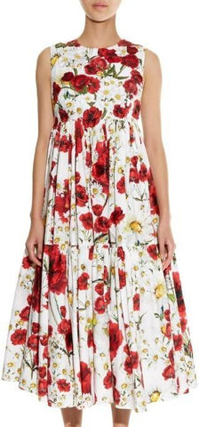 Poppy Print Poplin Dress