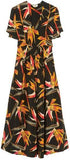 'Bird of Paradise' Print Silk Midi Dress - DESIGNER INSPIRED FASHIONS