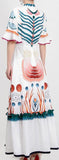 Flutter-Sleeve Printed Maxi Dress