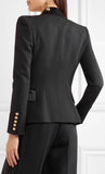 Black Satin-Trim Blazer