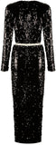 Black Sequin-Embellished Top & Skirt Set