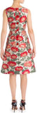 Floral Jacquard Embroidered Sleeveless Dress