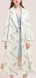 Bird & Floral Embroidered Long Wool & Cashmere Coat - DESIGNER INSPIRED FASHIONS
