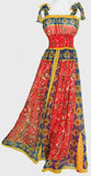 Floral & Tile Print Sun Dress - DESIGNER INSPIRED FASHIONS