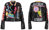 Embellished 'Rock Group' Faux Leather Jacket - DESIGNER INSPIRED FASHIONS