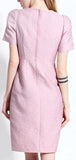 Button-Embellished Jacquard Dress-Pink - DESIGNER INSPIRED FASHIONS