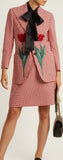 Embroidered Blazer & Mini Skirt Set