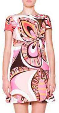 Draped-neck Multicolored Silk Dress - DESIGNER INSPIRED FASHIONS