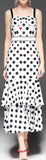 Heart & Polka Dot Print Midi Dress