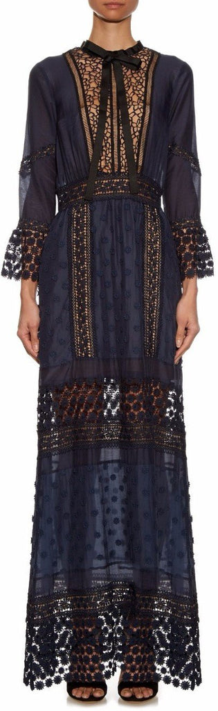 'Spring-Lace' Long-Sleeved Pleated Dress - DESIGNER INSPIRED FASHIONS