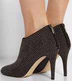 'Mendez' Studded Suede Ankle Boots - DESIGNER INSPIRED FASHIONS