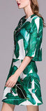 Banana Leaf Print Sequin Embellished Top & Skirt Set - DESIGNER INSPIRED FASHIONS