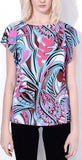 Multi-Color Printed Jersey Silk Top - DESIGNER INSPIRED FASHIONS