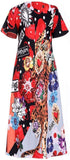 Embellished Short-Sleeve Printed Dress
