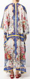 'Majolica' Print Kaftan Dress - DESIGNER INSPIRED FASHIONS