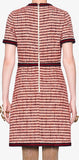 Striped Tweed V-Neck Dress