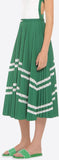 Pleated Midi Skirt with Lace
