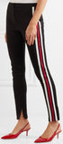 Striped Tech-Jersey Leggings, Black