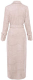 Faded-Print Wool Long Trench Coat