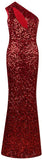 Red Sequin Cut-Out Gown