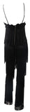 Fringed Halter Jumpsuit in Black - DESIGNER INSPIRED FASHIONS