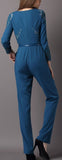 Lace Panel Jumpsuit in Black or Blue - DESIGNER INSPIRED FASHIONS
