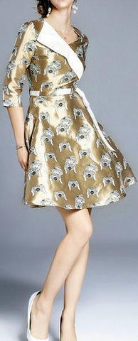 Printed Shimmer Mini Dress
