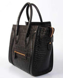 Black Crocodile Luggage Mini Handbag - DESIGNER INSPIRED FASHIONS