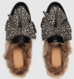 Princetown leather with bow Slipper