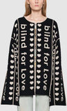 'Blind for Love' Black & White Knit Cardigan