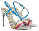 Metallic Leather Sandals with Sequins