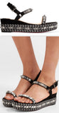 'Pyraclou' 60 Spiked Suede Wedge Sandals