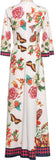 Floral and Butterfly Print Maxi Dress