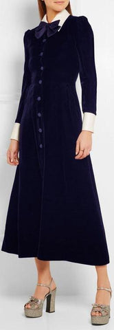 Blue Velvet Dress, Dark Blue