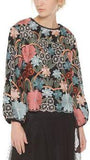 Multicolor Flowers Embroidered Top