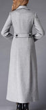 Long Double-Breasted Wool Coat in Grey - DESIGNER INSPIRED FASHIONS
