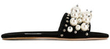 Pearl Embellished Sliders - Red or Black