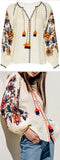 Flower Garden Long Sleeve Blouse - DESIGNER INSPIRED FASHIONS