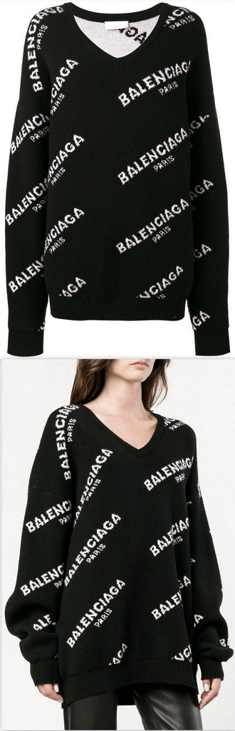 Logo Print Jumper, Black | DESIGNER INSPIRED FASHIONS