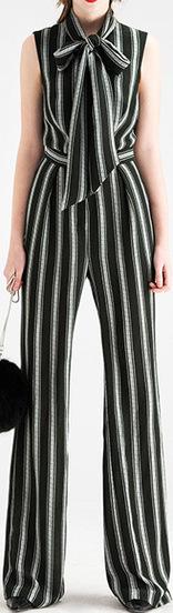 Sleeveless Striped Jumpsuit