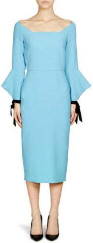 Flared Sleeve Dress, Light Blue