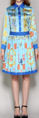 Shell Printed Shirt & Skirt Set