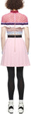 'Bellis' Lace Trim Dress with Pleated Crepe