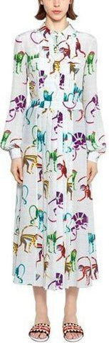 Monkeys Printed Shirt Dress