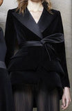 Black Velvet & Satin Tuxedo Blazer