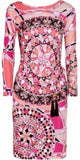 Pink Printed Jersey Silk Dress - DESIGNER INSPIRED FASHIONS