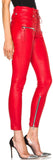 Lace Front Faux-Leather Skinny Pants in Red - DESIGNER INSPIRED FASHIONS